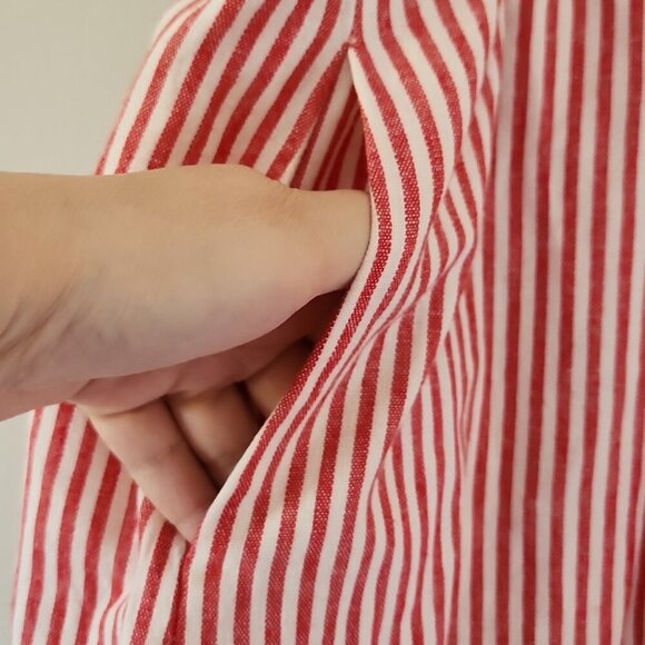 J. CREW | Red & White Stripe Linen Blend Skirt Women's Size XL 2018 G5893 - Picture 7 of 7